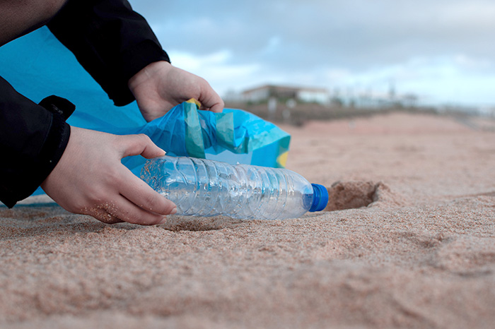 Cleaning beach